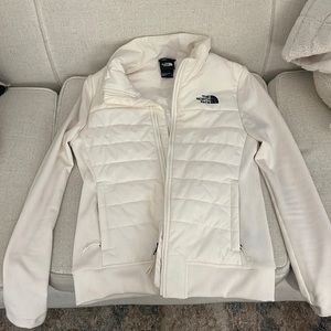Women’s white north face zip up